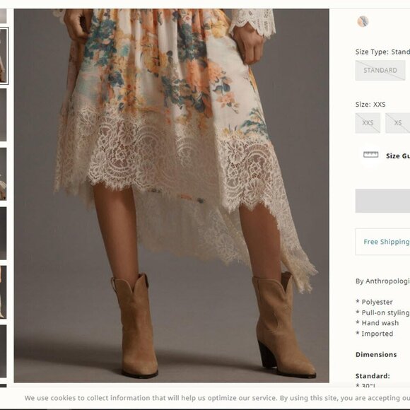 NWOT Anthropologie Asymmetrical Lace A-Line Skirt Small - Chic & Unique Closet E - Picture 5 of 13